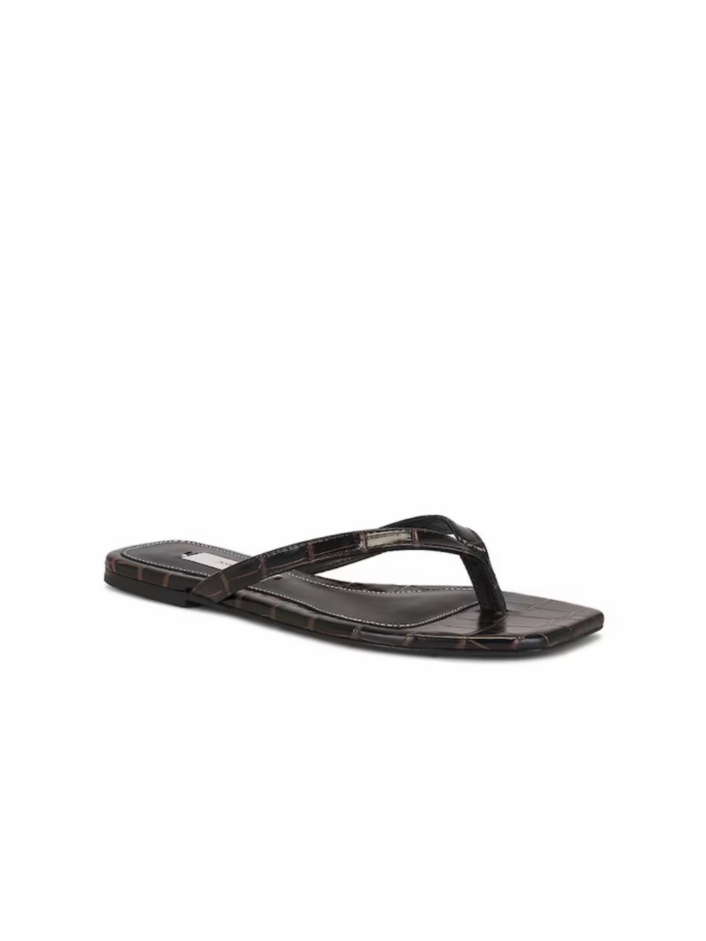 Toteme Brown Croc-Embossed flip flop Sandal with Square Toe 5.5 - Picture 2 of 5